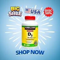 ราคา Vitamins imported from America, 100% Kirkland Signaure vitamin D3 50mcg(2000iu) 600 Softgel วิตามินนำเข้าจากอเมริกา (29936723063)