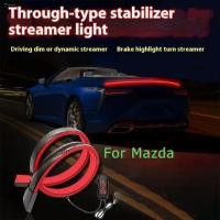 ราคา รถตําแหน่งสูงไฟเบรคด้านหลังไฟท้ายสัญญาณเตือนโคมไฟ LED คาร์บอนไฟเบอร์สปอยเลอร์ Flow โคมไฟสําหรับ Mazda 3 Axela Mazda6 Atenza (46607611041)