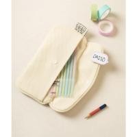 ราคา Simple Canvas Snap Button Pencil Case Minimal Stationery Pen Pouch (55156868990)