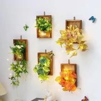 ราคา กรอบรูปไม้ติดผนังสร้างสรรค์พร้อมพืชสีเขียวประดิษฐ์ตกแต่งบ้าน (58150001733)