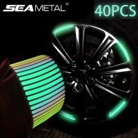 ราคา SEAMETAL 40/20Pcs สติ๊กเกอร์เรืองแสง สติ๊กเกอร์ติดรถ สติ๊กเกอร์สะท้อนแสงล้อ แถบสะท้อนแสงขอบรถ สติ๊กเกอร์เตือน Luminous Sticker Car Stickers Reflective (19518447287)