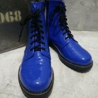 ราคา รองเท้าบูทหนัง มือสอง สีน้ำเงิน /ซิป หนังแก้ว (1894954700)