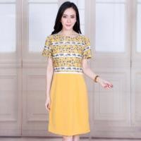 ราคา sale เดรสทำงาน ชุดทำงาน เดรสสีเหลือง เดรสลายดอกเหลือง (5040865503)