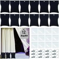 ราคา 12แพ็คผ้าม่านน้ําหนัก,16ออนซ์กลางแจ้งผ้าม่านน้ําหนักถุง,ผ้าม่านน้ําหนักด้านล่างGazeboถุงทรายที่มีผู้ถือคลิปสําหรับผ้าม่านCabbana Gazebo Pergola Garden (สีดํา) (46557753264)