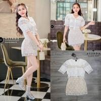 ราคา เซ็ตเสื้อ + กระโปรงลูกไม้ งานป้าย Alinda (29839736026)