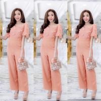 ราคา จั้มสูทขายาว แต่งพู่ดอกไม้ ใส่ออกงาน งานบุญ งานเลี้ยง ชุดสวย ตามแบบ (27554828993)