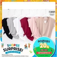 ราคา SALE 2022 เสื้อเรย่อน แขนพับ เจน คอวี,คอกลม (952765308)