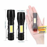 ราคา ❃530 Portable Flashlights Miniไฟฉายสว่างมาก CREE LED XPE+COB 2in1 600mah usb charge 3mode ซูมได้ (18290196834)