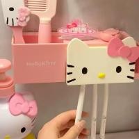 ราคา [โปรโมชั่นลดราคา] อิน ที่ใส่แปรงสีฟันคิตตี้น่ารักกล่องเก็บของการ์ตูนฟรีเจาะห้องน้ําห้องน้ําชั้นเก็บของติดผนัง แร็ค (27826215468)