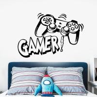 ราคา Carved Game Controller Wall Sticker Game Room For Kids Home Decoration Wall Decals boys bedroom Dec (27655646034)