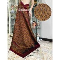 ราคา ผ้าไหมมัดหมี่ไหมแท้ ลายนาคพุ่มข้าวบิณฑ์ ทอ 6ตะกอยกดอกลูกแก้ว หน้านาง ชายครุย ผ้าไหมมัดหมี่สุรินทร์แท้ 100% ผ้าไหมมัดหมี่ (29436070084)