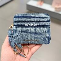 ราคา CHARLES & KEITH กระเป๋าใส่บัตรวัสดุผ้าเดนิมดีไซน์ซิปด้านบนรุ่น Ciara (57005782074)