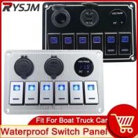 ราคา HD 12v Switch Panel Aluminum Toggle Switch Panel LED Light Switch ON-OFF Rocker Switch Panel for Ma (43328505480)