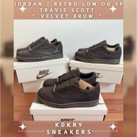 ราคา [ พร้อมส่ง ของแท้ 100% ] Jordan 1 Low OG SP Travis Scott Velvet Brown สีน้ำตาล (24289791928)