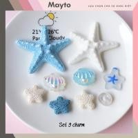 ราคา ชุดสติ๊กเกอร์ 9 ชิ้น เครื่องราง 3D พร้อมธีมปลาดาวสีฟ้าขนาดใหญ่ติดรองเท้าแตะ Mayto Crocodile JB-338 (28436783554)