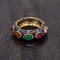 ราคา Tiffjewelry แหวนพิรอดนพเก้าลงยา เงินแท้ พลอยแท้ (29372444012)