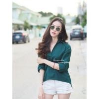 ราคา (ส่งฟรี-15ส.ค.) เสื้อเชิ้ต คอวี ติดกระดุมหลัง หน้าสั้นหลังยาว (399059965)