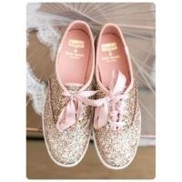 ราคา รองเท้าผ้าใบแบรนด์ KEDS รุ่น KEDS X kate spade new york CHAMPION GLITTER สี Rose Gold Glitter ของแท้ใหม่100% (1165236900)