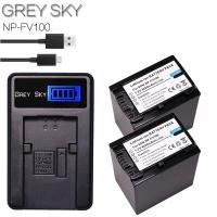 ราคา 2Pcs 4200mAh NP-FV100 NP FV100 NPFV100 FV100 Battery + LCD USB Charger for SONY NP-FV30 NP-FV50 NP-FV70 SX83E SX63E FDR- (21737266941)