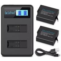 ราคา เครื่องชาร์จแบต Gopro hero5 6 7 ชาร์จแบตเตอรี่จอแอลซีดีแบบ Dual USBสำหรับ Gopro Hero 5 4 กล้อง AHDBT-501 AHDBT501 AHDBT (25164690398)