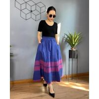 ราคา กระโปรงยาวผ้าขาวม้าจีบรอบตัว (15150181815)