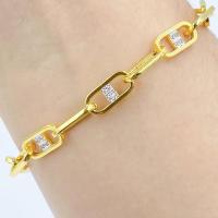 ราคา สร้อยข้อมือลายโซ่ คั่นเพชร ปรับขนาดได้ตั้งแต่14-19cm. น้ำหนัก2สลึง ทองโคลนนิ่ง 0397 (29592729202)