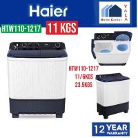 ราคา Haier เครื่องซักผ้า 2 ถัง กึ่งอัตโนมัติ ความจุ 11 kg รุ่น HTW110-1217 (26314988453)