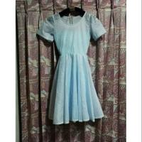 ราคา เดรสสีฟ้า​ งานป้าย​ มือ1 (1987737518)