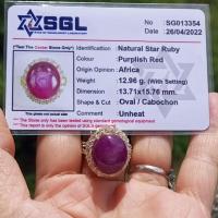 ราคา #ไซส์56 #แหวนทับทิมสตาร์ดิบ #Certificate Natural Unheated Star Ruby (13891100698)