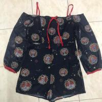 ราคา จั้มสั้นปาดไหล่ งานป้าย Bo Rich Ta สีกรม (2323849770)