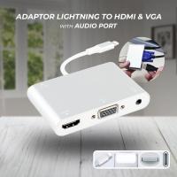 ราคา อะแดปเตอร์แปลงวิดีโอ Toolip Lightning เป็น HDMI VGA พร้อมพอร์ตเสียง - 7585 (27992350066)