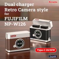 ราคา Kingma Fujifilm NP-W126 Retro สไตล์ Dual Charger QC/PD 20W Fast Charging กล้องสําหรับ Fujifilm W126 XT3 XT2 XT1 XT30 XT20 XT10 (45903151178)