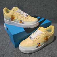 ราคา Milk Dragon Co-Branded ที่กําหนดเอง Air Force ครีมสีเหลือง Pure Original Ready Stock โรงงานข้อเสนอพิเศษ Real Shot Real Shot nai ยาว x Nike Air Force 1 Nike NK AF1 Air Force Unisex Low-Top รองเท้าผ้าใบ