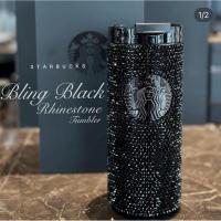 ราคา Starbucks Black Crystal Rhinestone Bling Tumbler 2025 แก้วสตาร์บัคเพชรสีดำทำเลอร์ขายเฉพาะสาขาเท่านั้นใหม่ในกล่อง แท้100% (44011705093)