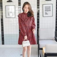 ราคา เดรสลายเสือสีแดง งานชนแบรนด์​ zara (2180925494)