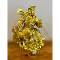 ราคา เจ้าพ่อเสือ ตั่วเหล่าเอี้ย งานเรซิ่นสีทองอร่าม งดงามมาก งานเก่าค้างโกดัง บางจุดจะมีสีซีดจางบ้างเล็กน้อย สูง 11 นิ้ว (43225389175)