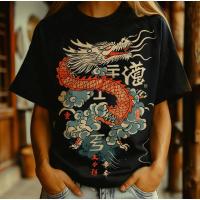 ราคา ของขวัญปีใหม่ เสื้อยืดลายมังกรจีน ปีนักษัตรมังกร เสื้อผ้าผู้ชาย สตรีทแวร์ เสื้อยืดลายกราฟิก (53306293987)