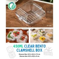 ราคา 10 ชิ้น GY-205 กล่องเค้กเบนโตะสี่เหลี่ยมใส Clamshell 450ml กล่องใส่อาหารพลาสติก (51752426841)