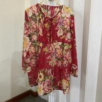 ราคา เสื้อชีฟองลายดอก มือสอง สาวอวบพลัสไซส์ อก42 (9309145032)