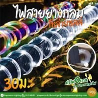 ราคา ไฟสายยางกลมโซล่าเซลล์ ยาว 30เมตร กันน้ำ IP68 แสงRGB ขาว วอร์มเลือกได้ ปรับกระพริบได้ (21686980293)