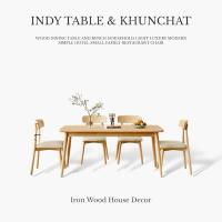 ราคา Iron Wood House ส่งฟรี✨ INDY TABLE + KHUNCHAT CHAIR ชุดโต๊ะอาหารไม้ยางพารา 4-8 ที่นั่ง เก้าอี้พนักพิงสบายมาก (24730881786)