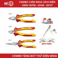 ราคา ชุดคีมหุ้มฉนวน Wiha 1000V 3 ชิ้น 26708 43340 26727 - ฟรีเครื่องทดสอบไฟฟ้า Wiha 05271 (47757121435)