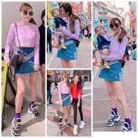 ราคา Adidas jean denim Blue Skirt ป้ายเกาหลี (7618095049)