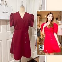 ราคา La mignonne :L เดรสออกงานสีแดงไวน์ ชุดทำงานสีแดง (15099241400)