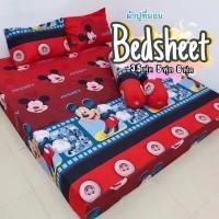 ราคา ผ้าปูที่นอน ลายมิกกี้เมาส์ ผ้า Cotton รัดมุม ขนาด 3.5 ฟุต 5/ 6 ฟุต (12376627279)