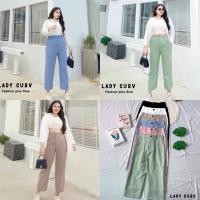 ราคา กางเกงปลายขาเบิ้ล 8 ส่วน ทรงขากระบอก เอวสูงสีพาสเทลน่ารักๆ ไซส์ใหญ่ สาวอวบLC (23776940574)