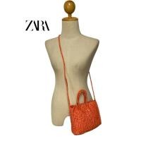 ราคา ZARA woven crossbody bag กระเป๋าสาน น้ำหนักเบา สภาพดี (40511482096)