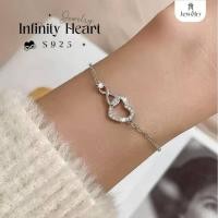 ราคา TM Jewelry สร้อยข้อมือเงินแท้ 92.5% รุ่น Infinity Heart สร้อยข้อมือแบบรูดปรับได้ กำไลข้อมือเงินแท้ กำไลแฟชั่น พร้อมกล่อง (46906882843)