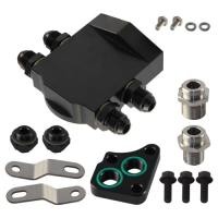 ราคา Aluminum Oil Filter Sandwich Relocation Adapter Alloy Engine Oil Cooler Plate Kit For Toyota Lexus (48156901206)