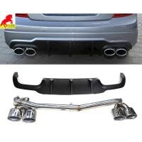 ราคา Rear Lip Bumper Diffuser for Mercedes Benz W204 C-class C180 C200 260L Exhaust Pipe C63 AMG 2012-20 (54402503370)